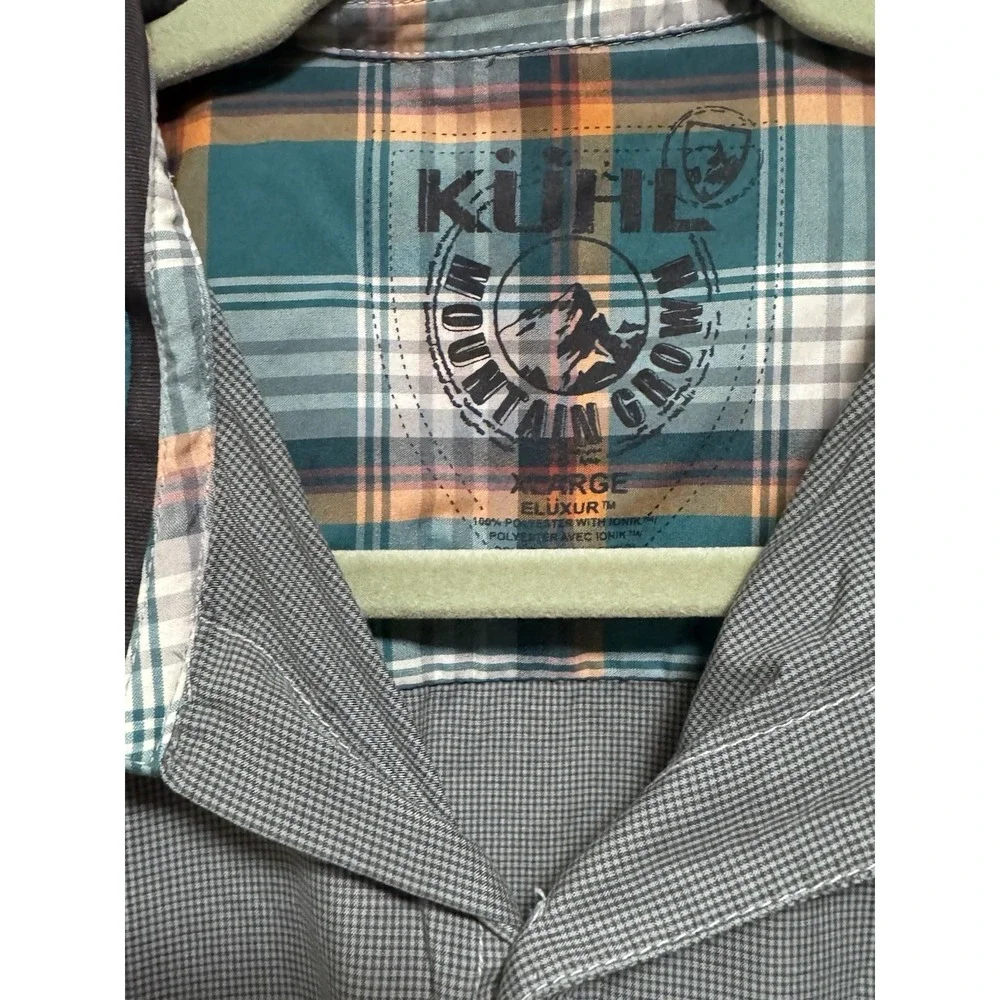 Kuhl‎ Shirt Mens Large Green Eluxur Button Up Outdoor Athleisure Preppy Hiking
